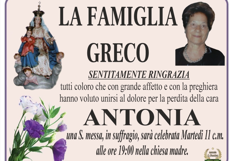 Ringraziamento De Giorgi Antonia 